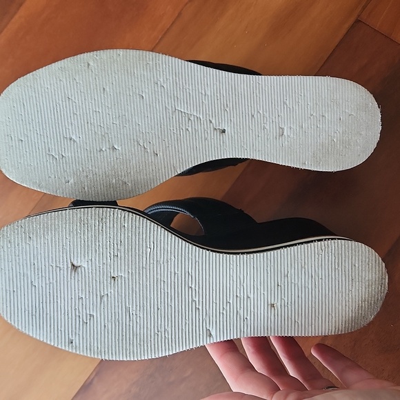 Dolce Vita Wedge Sandal Sz 7.5 Black Snake Print - Picture 5 of 12